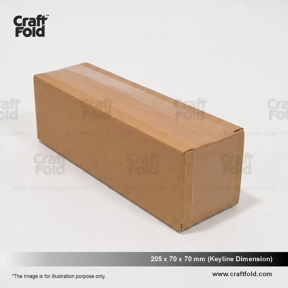 Small Profile Universal Carton - 205x70x70 mm (8" x 2.75" x 2.75") – 204 x 69 x 69 mm E-Flute corrugated box